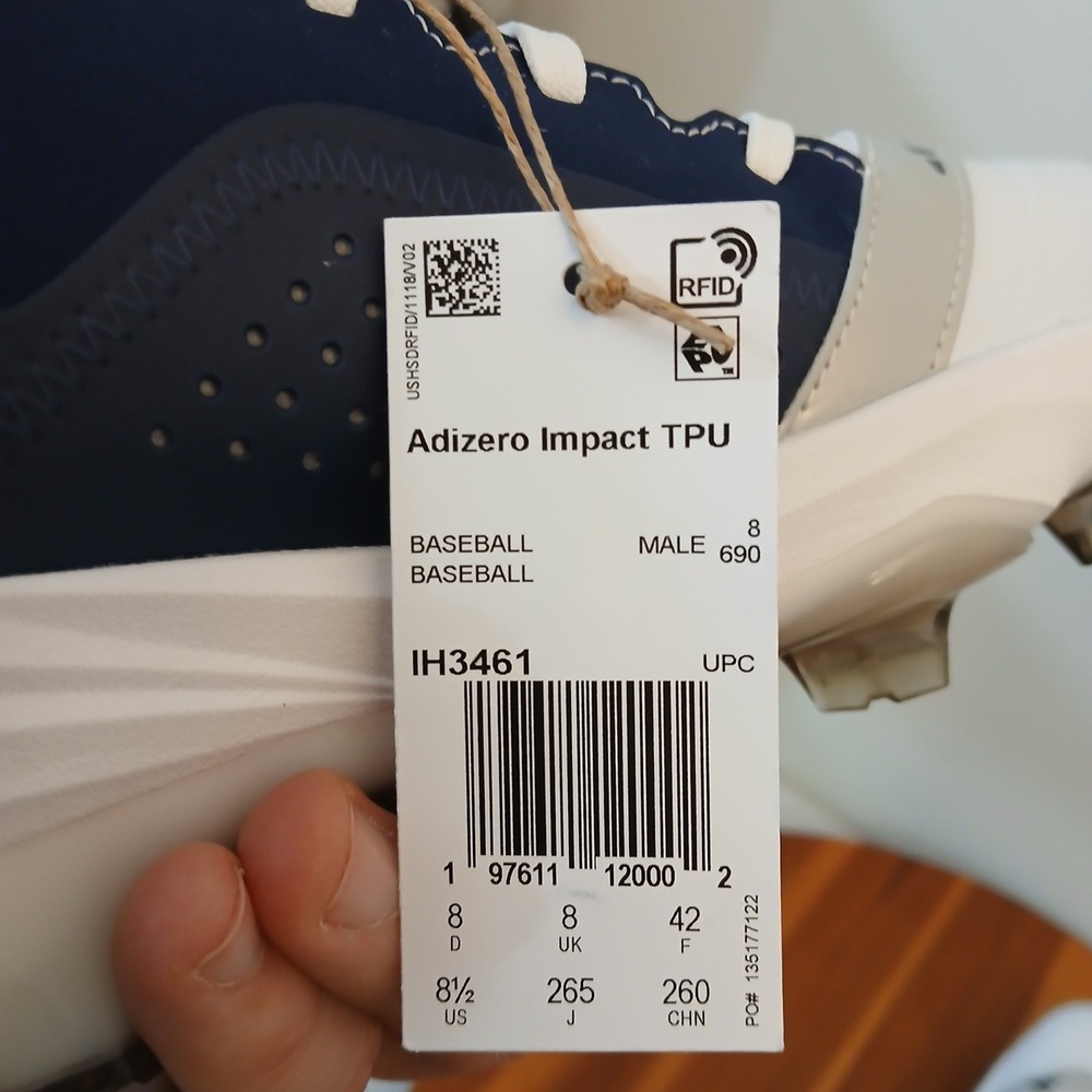 Adidas Baseball Cleats Mens 8.5 White Adizero Imp… - image 7